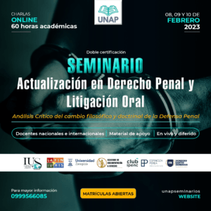 Seminario en "Actualización en Derecho Penal y Litigación Oral" (Certificado impreso)