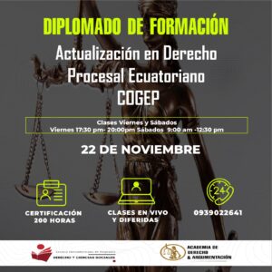 Diplomado de Formación: Actualización en Derecho Procesal Ecuatoriano - COGEP